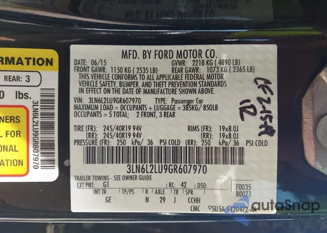 2016 Lincoln Mkz Hybrid from USA, damaged, VIN 3LN6L2LU9GR607970